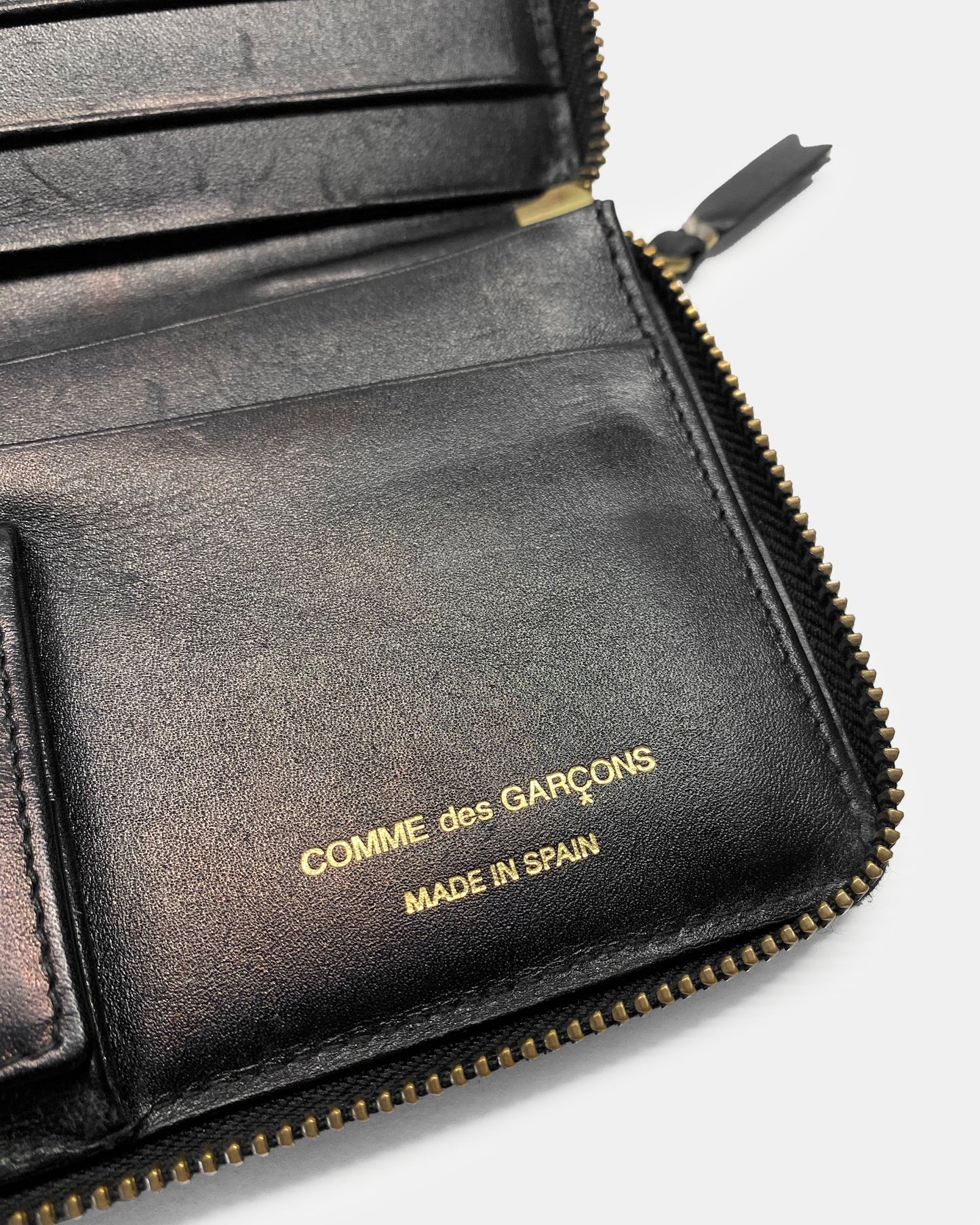 Comme des Garçons 2010s Leather Polka Dots Wallet Black