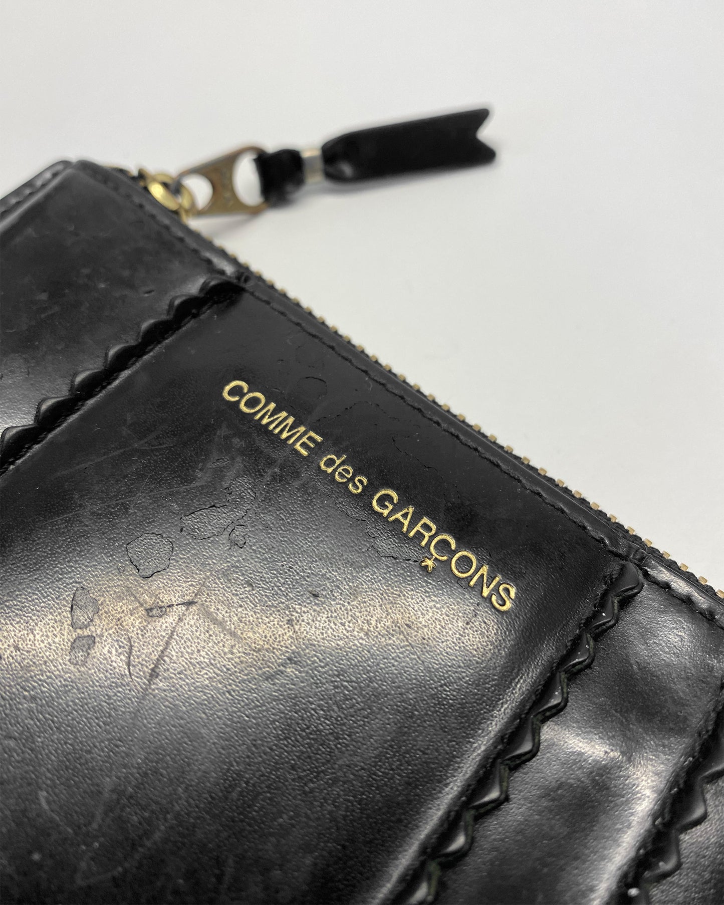 Comme des Garçons AD2014 Leather Raised Spike Wallet Black