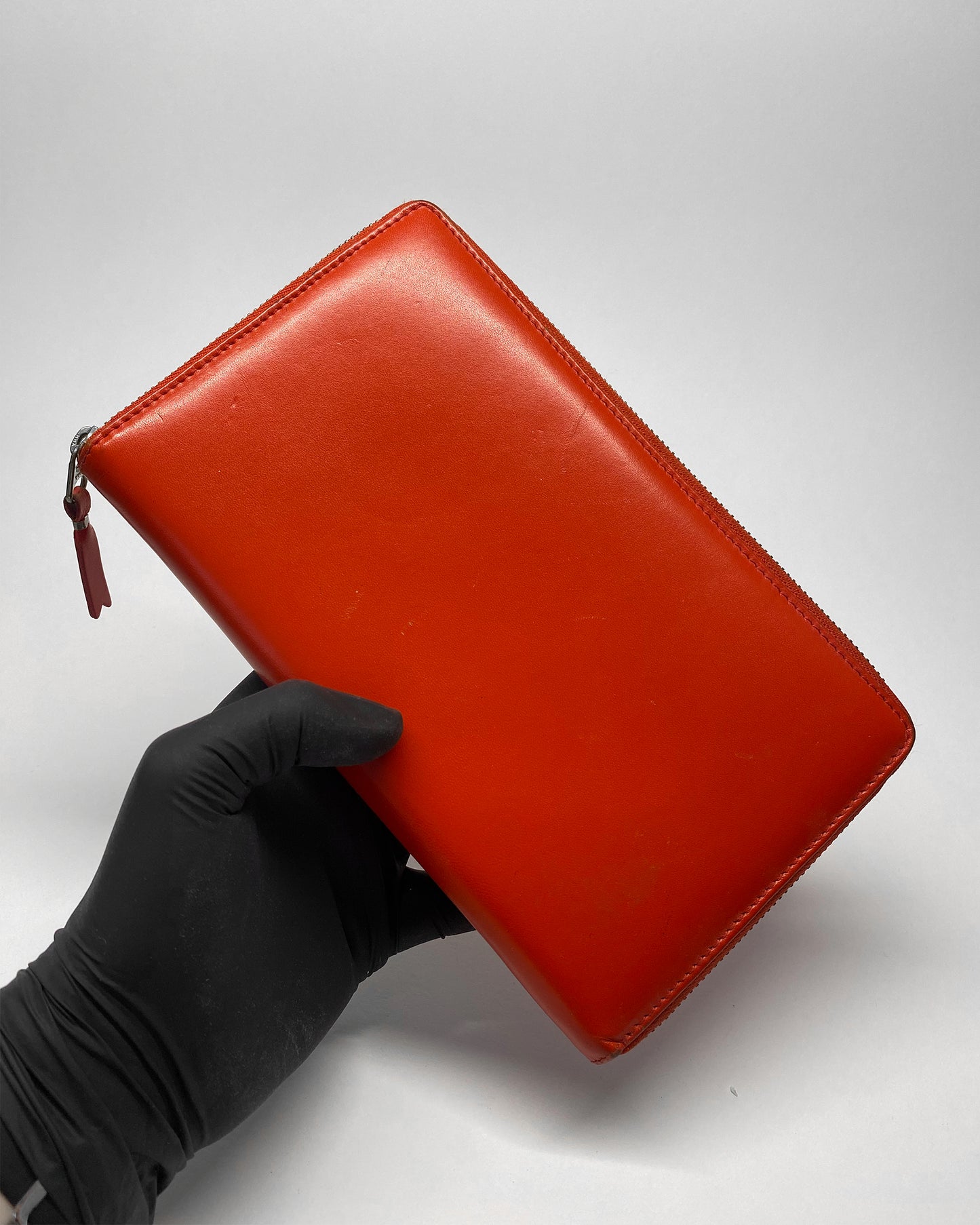 Comme des Garçons 2000s Leather Wallet Orange