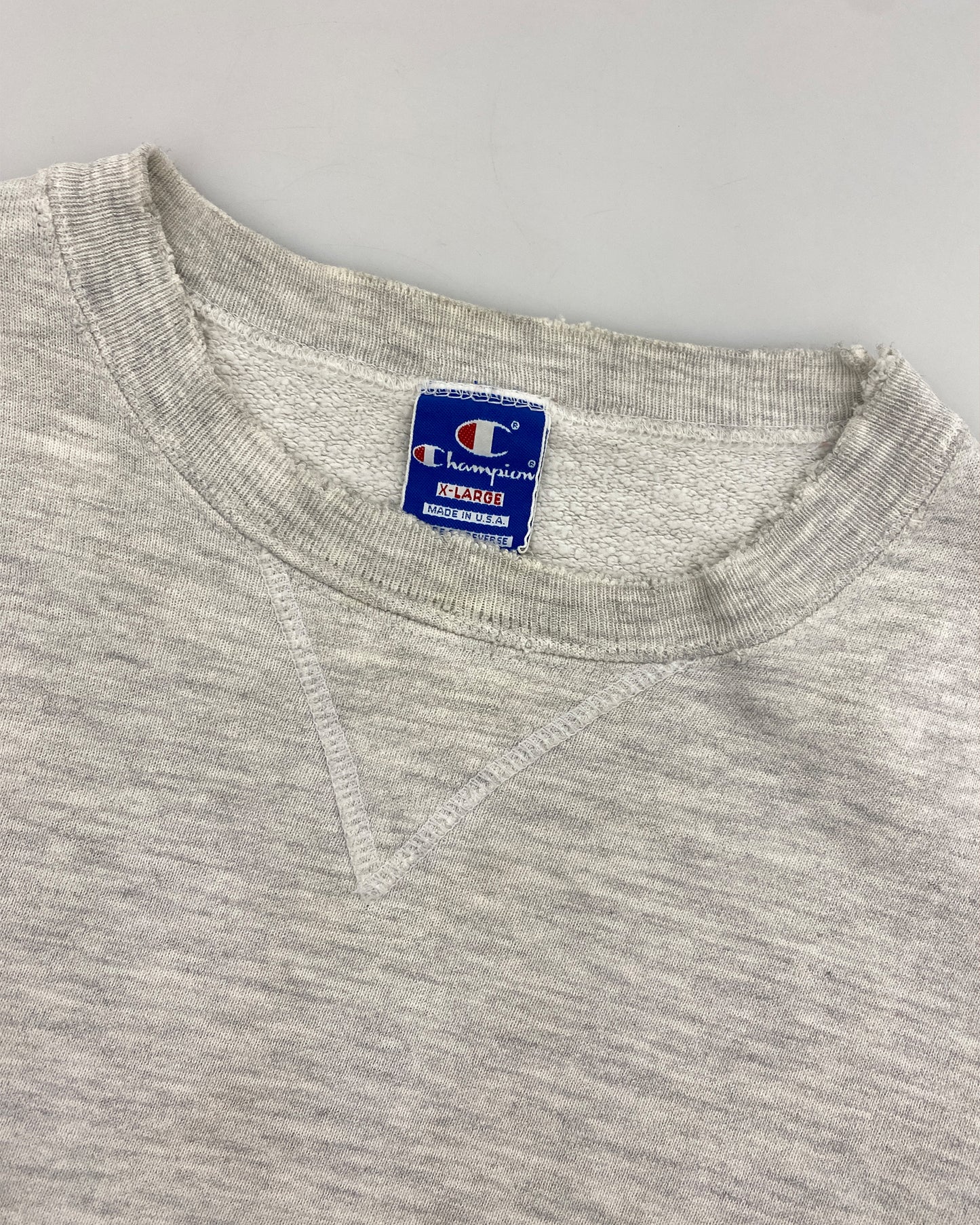 Champion 1980s Made in USA Logo Crewneck Lightgrey