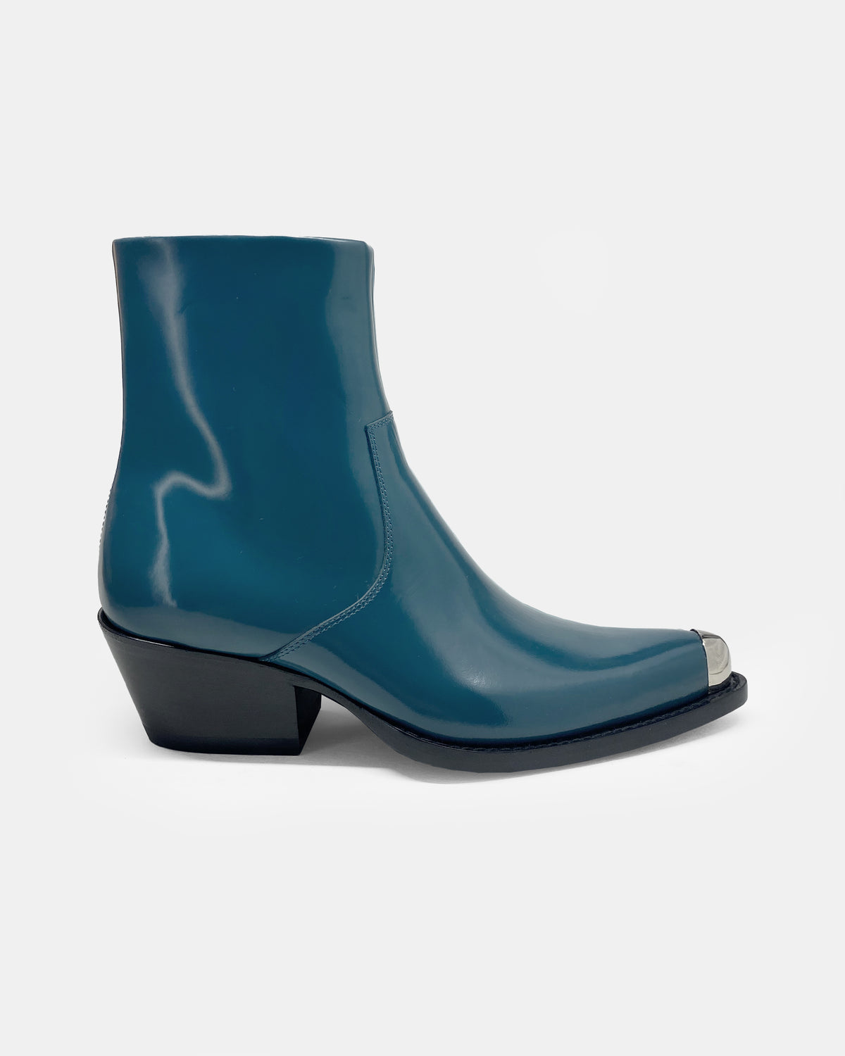CALVIN KLEIN 208W39NYC teal boots. Size 11/44 Calvin Klein 205W39NYC by Raf Simons SS2018 Tex Chiara Ankle  main image 2