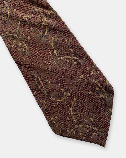 Chloé Homme 1990s Pattern Tie Dark Red