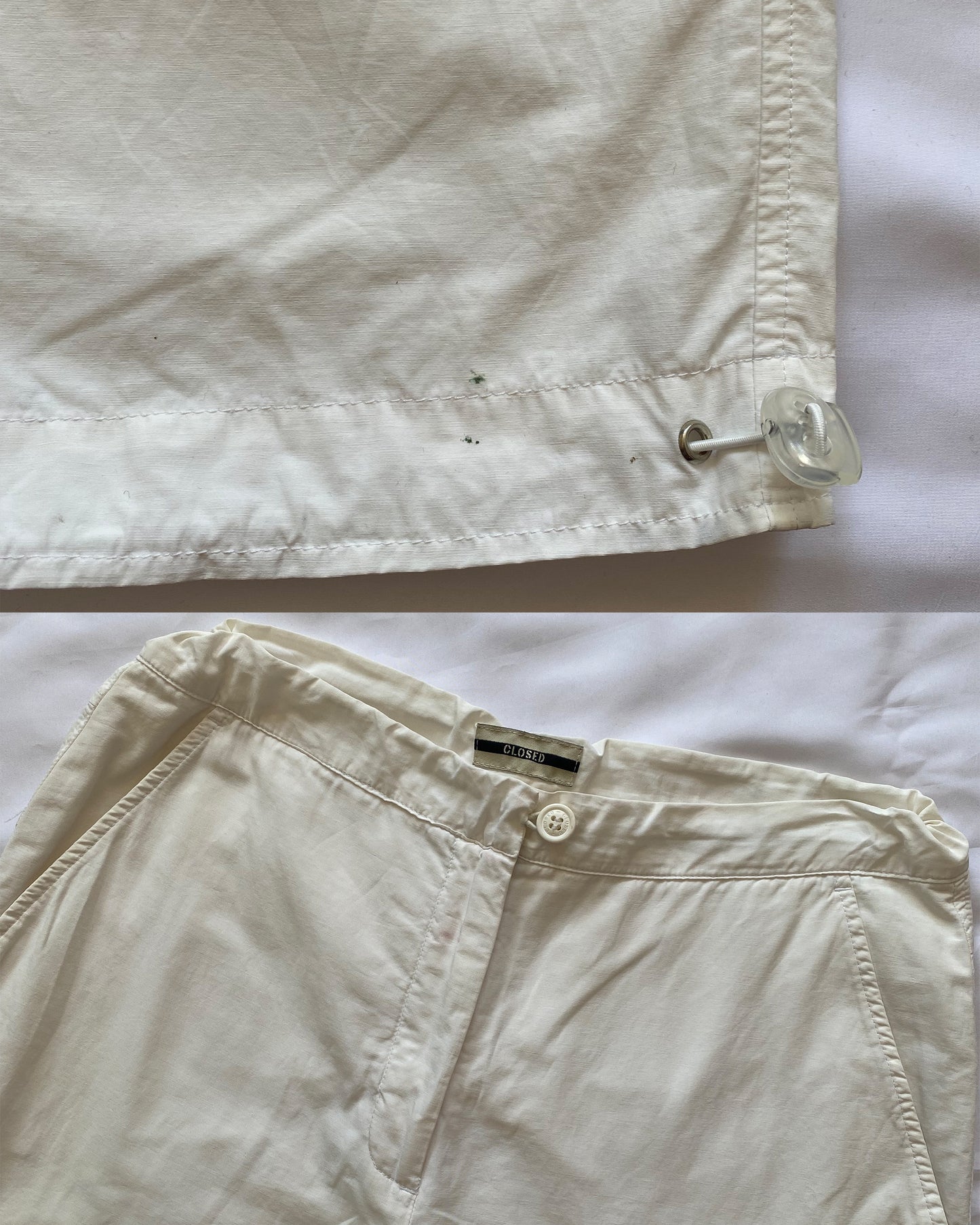 Closed 2000s Adjustable Button Pants White