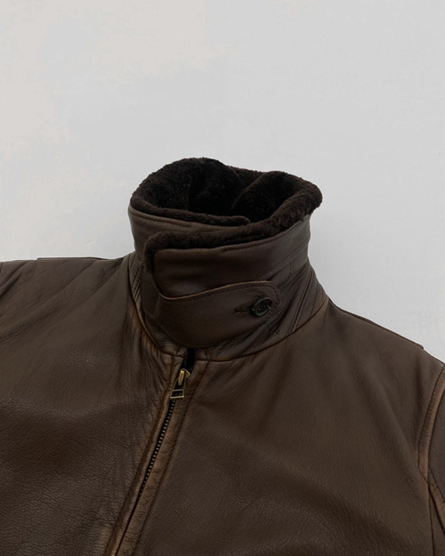 Closed 2010s Detachable Collar Sherpa Leatherjacket Brown