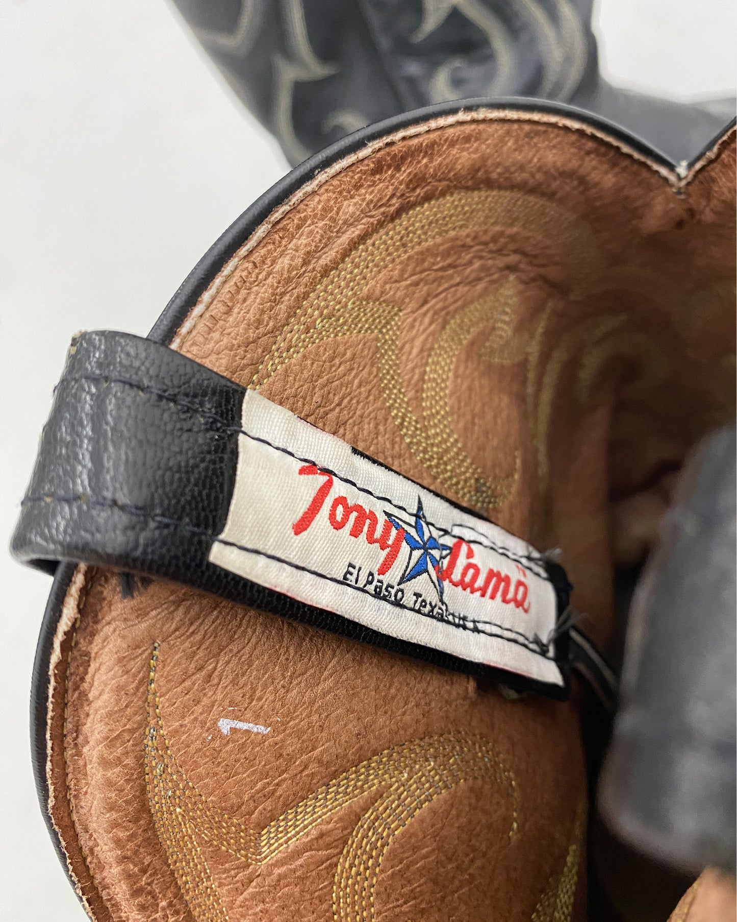 Tony Lama 2000s Cowboystiefel aus Eidechsenleder Schwarz 