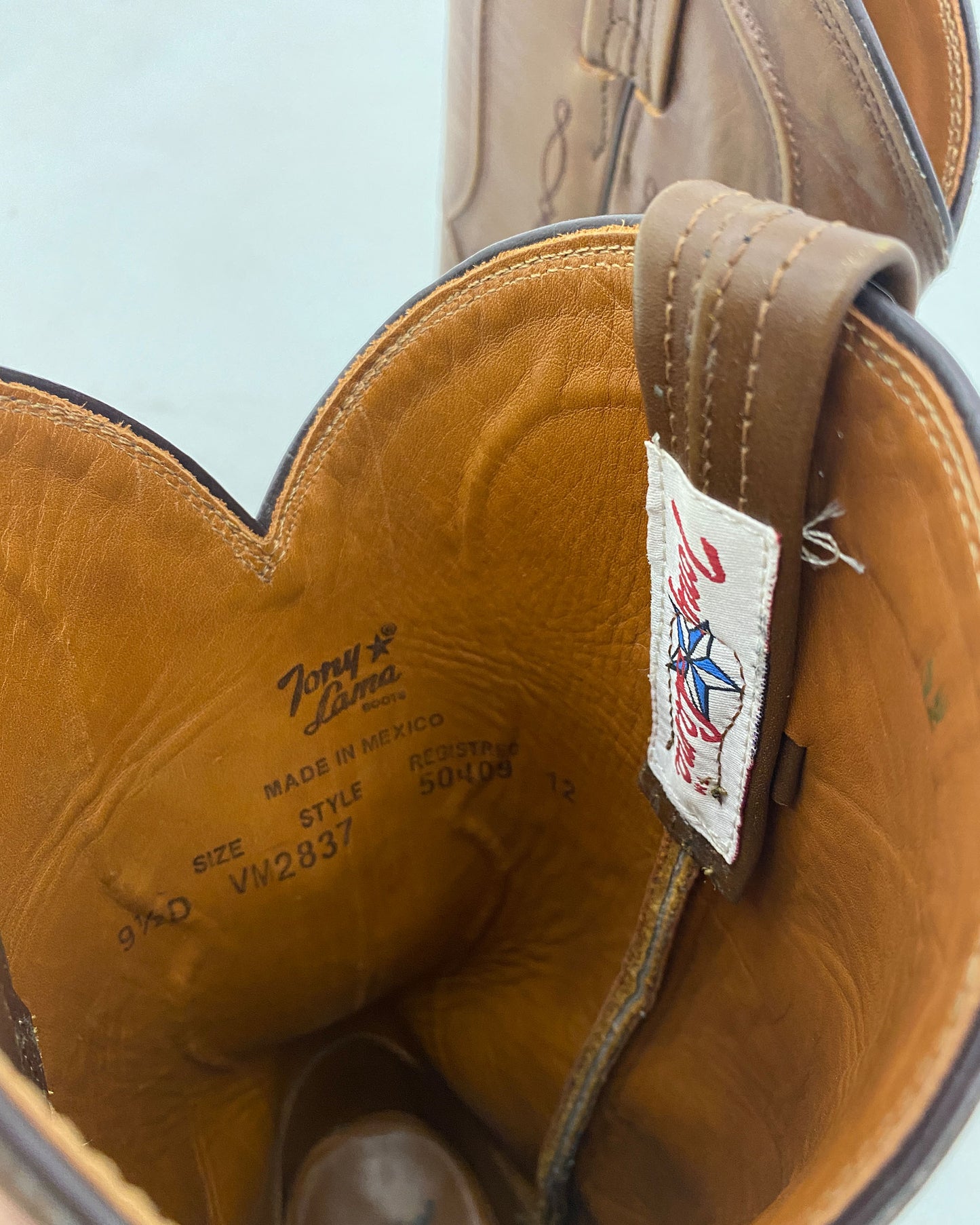 Tony Lama 2000er Cowboystiefel Braun 