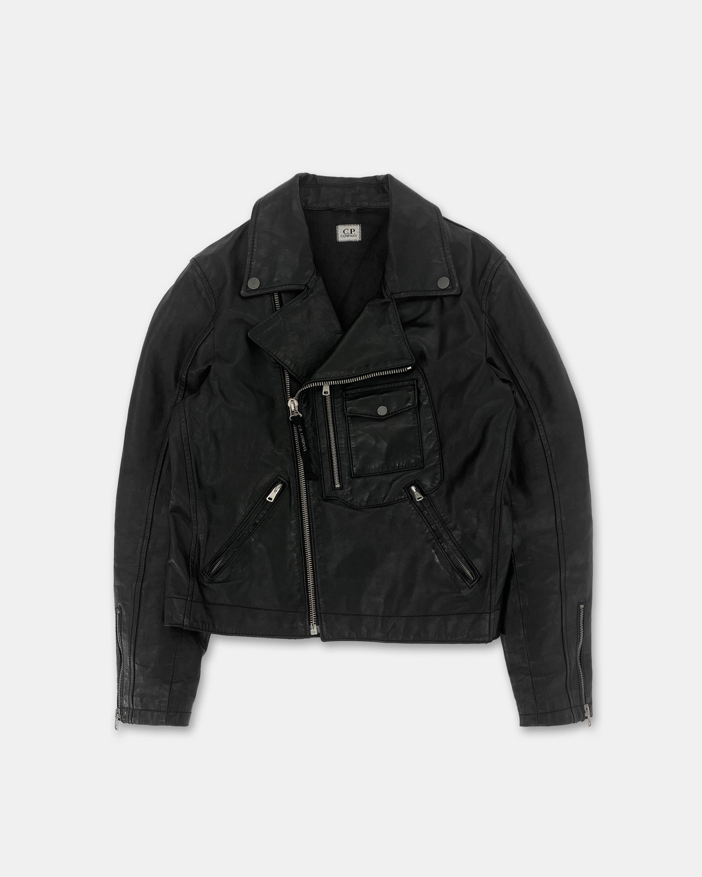 CP Company SS2008 Biker Lederjacke Schwarz 