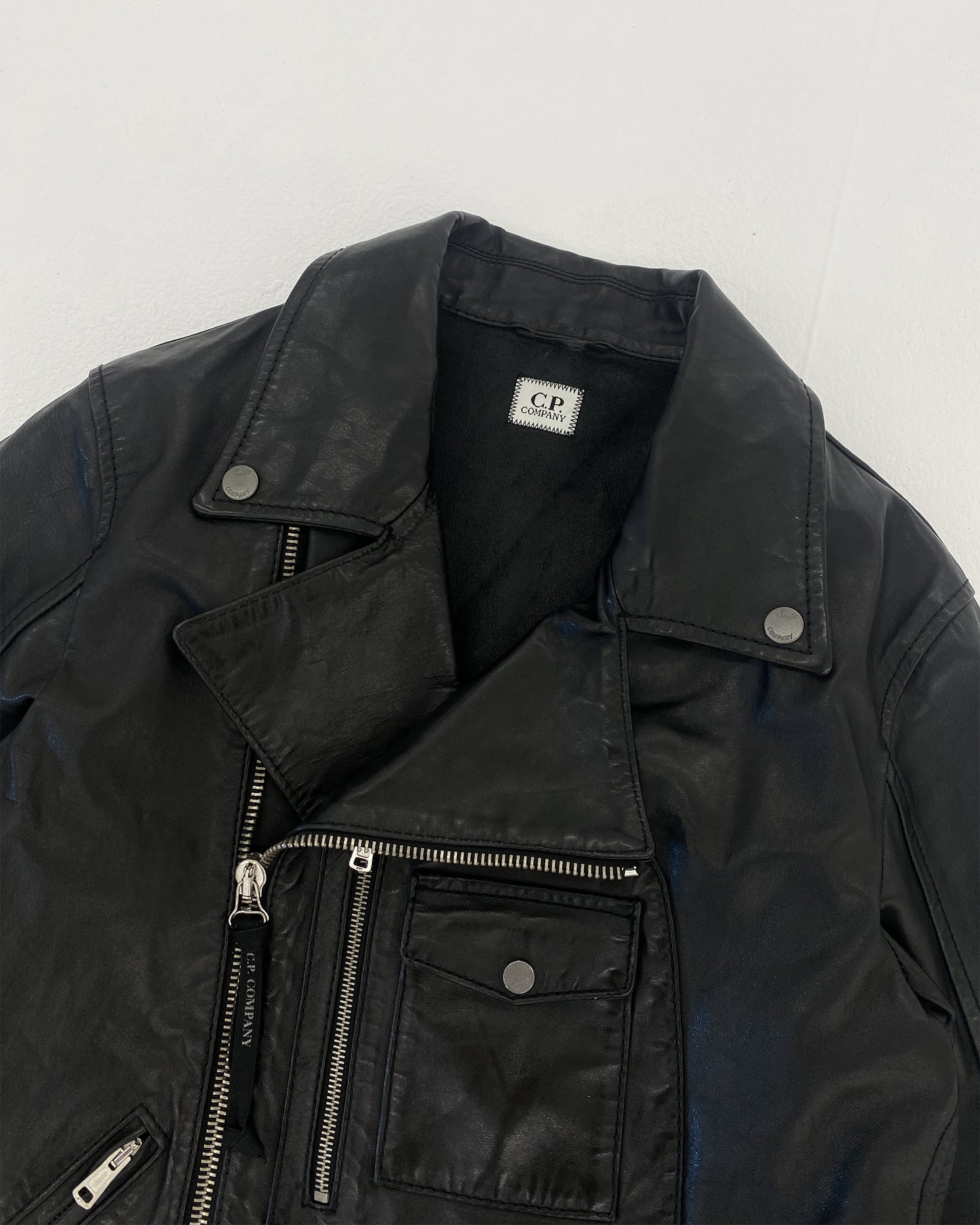 CP Company SS2008 Biker Lederjacke Schwarz 