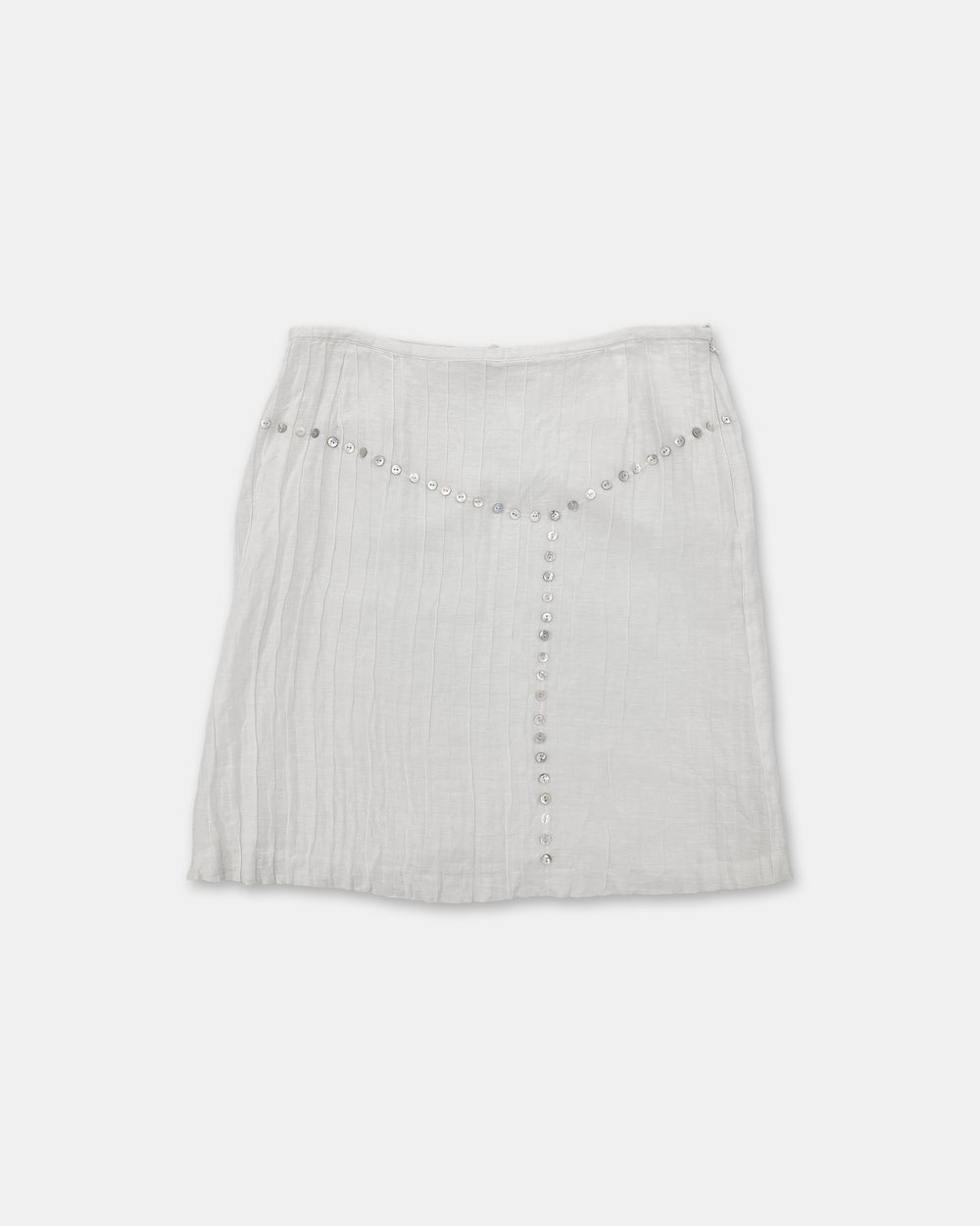 Créton 2000s Mother Of Pearl Buttons Skirt White