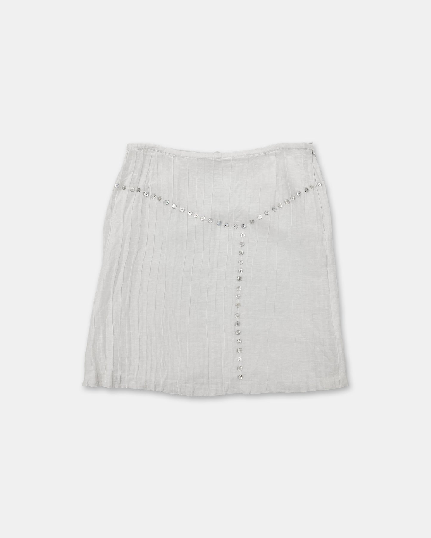 Créton 2000s Mother Of Pearl Buttons Skirt White