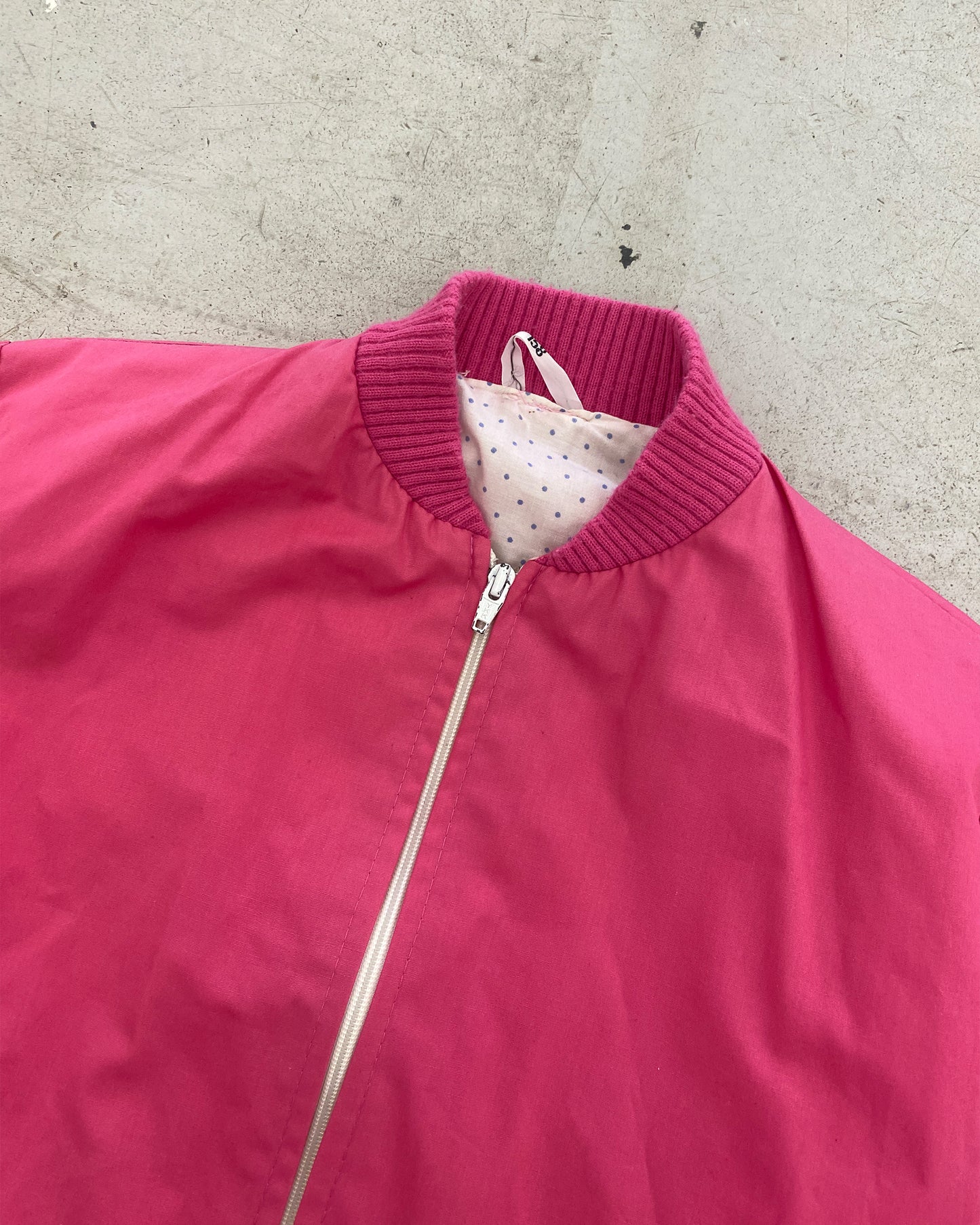 Vintage 1980s Light Bomber Jacket Pink