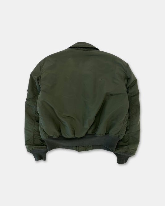 Alpha Industries 1990s Made in USA CWU 45 P Bomber Jacket Dark Green