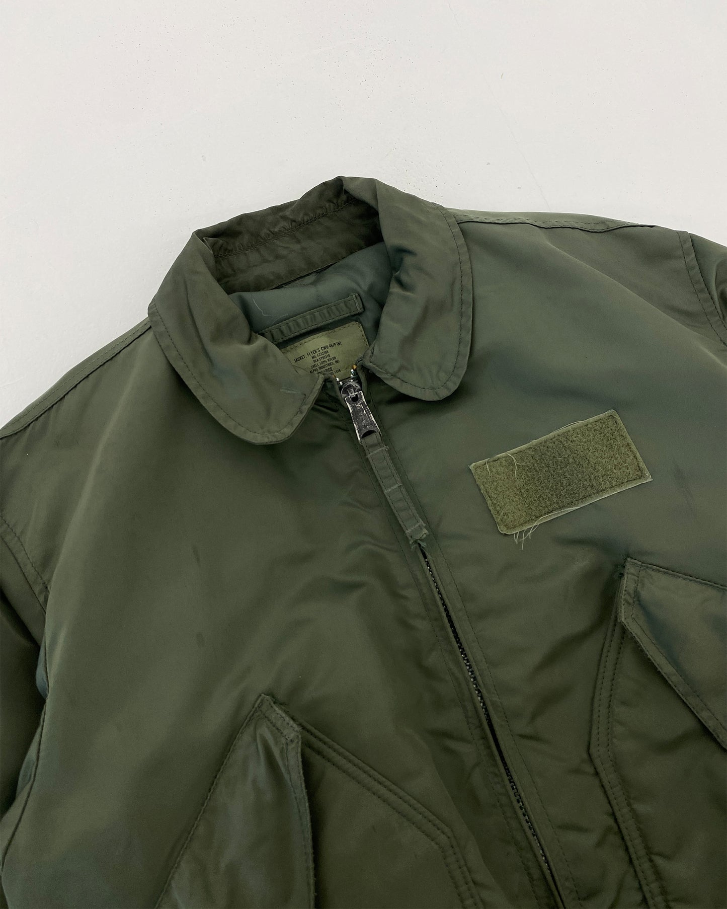 Alpha Industries 1990s Made in USA CWU 45 P Bomber Jacket Dark Green