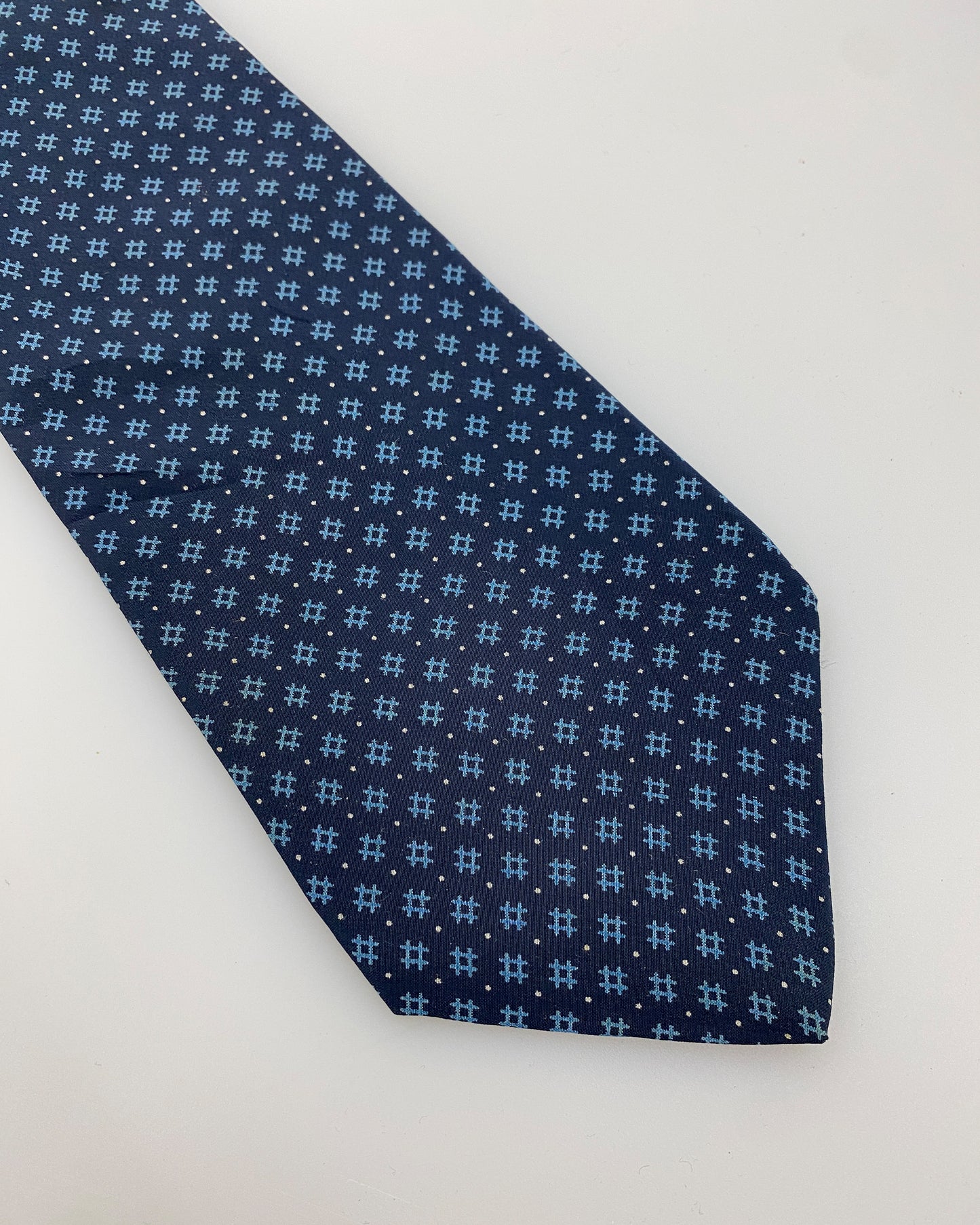 Christian Dior 1990s Pattern Tie Blue