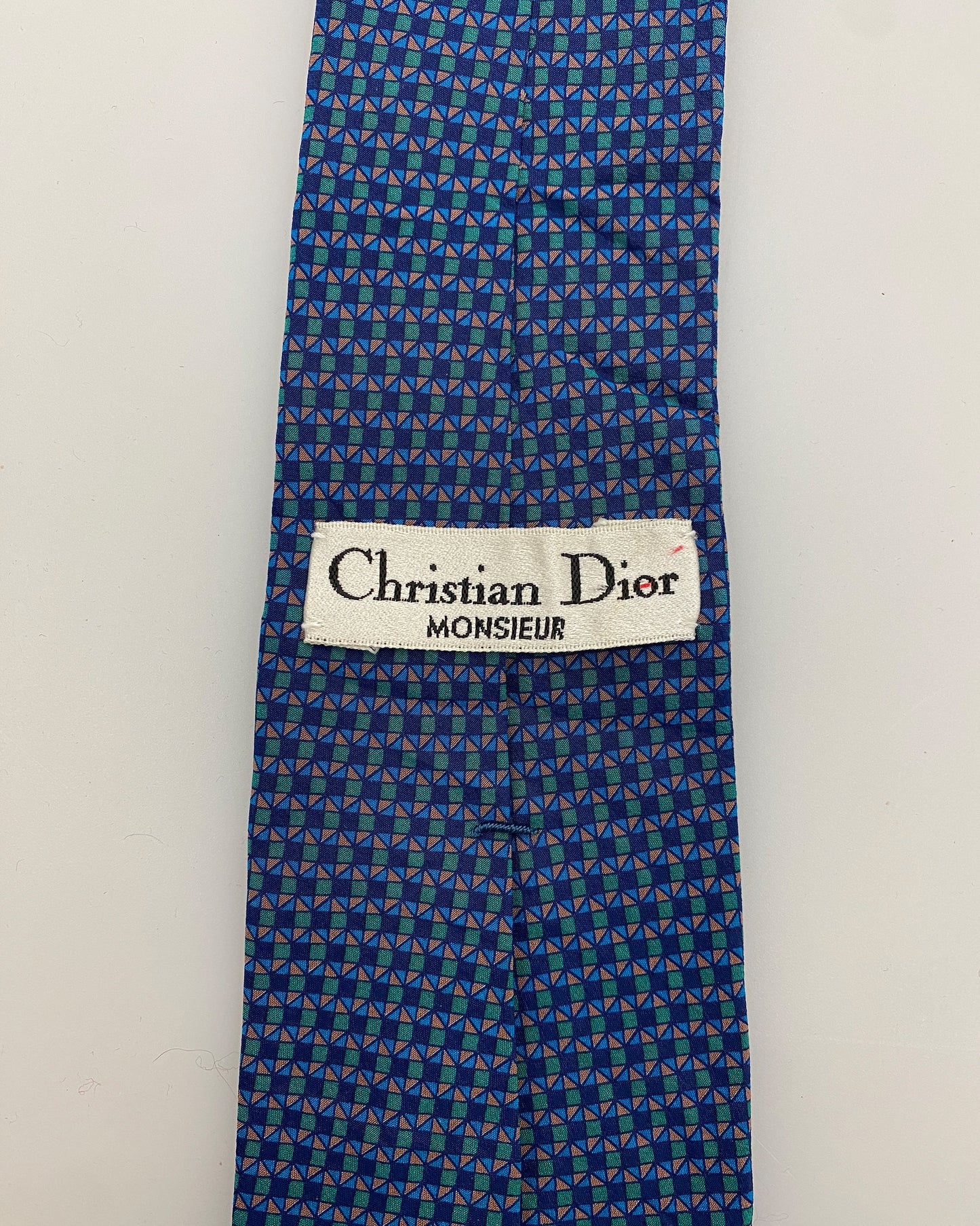 Christian Dior 1990s Pattern Tie Blue