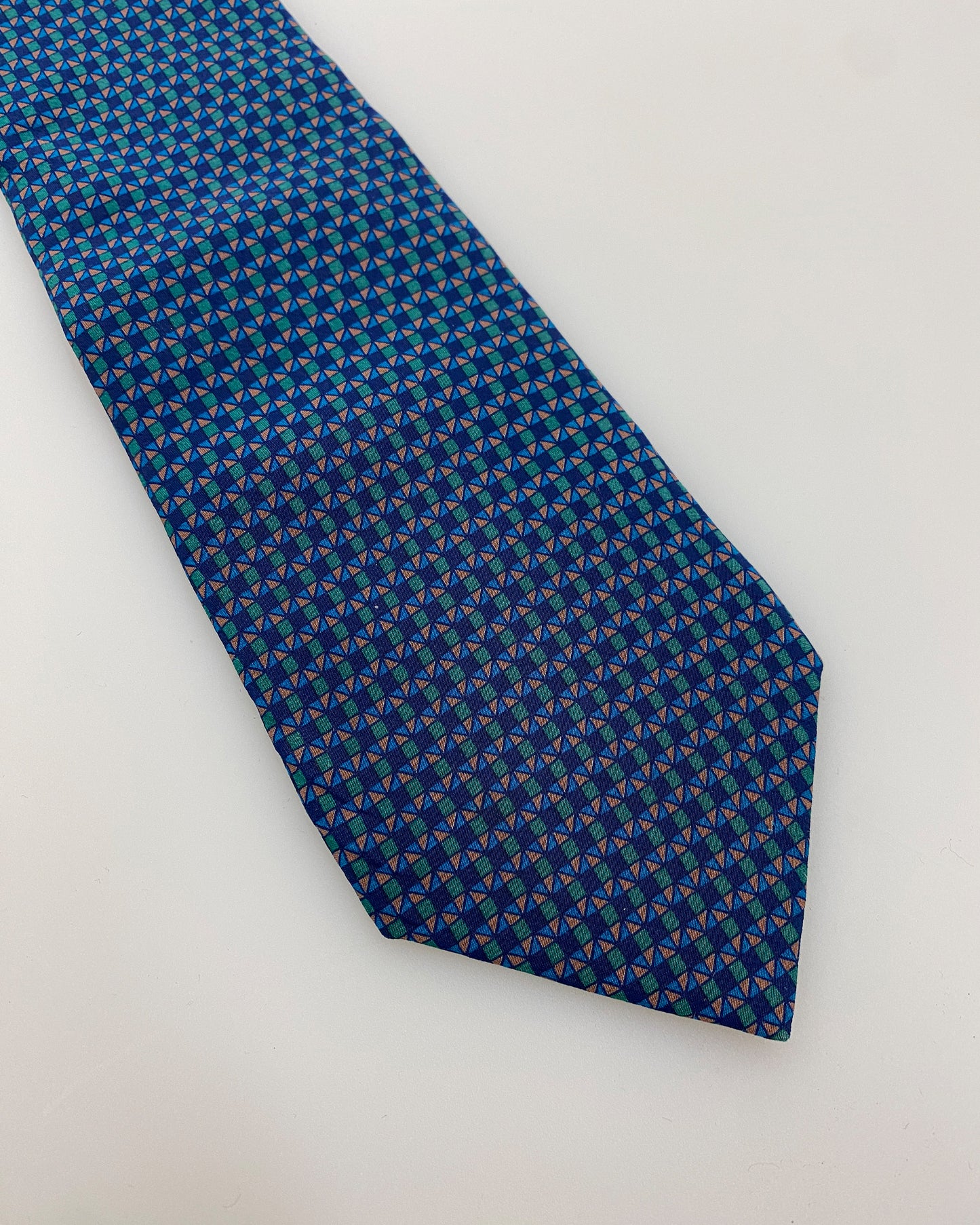 Christian Dior 1990s Pattern Tie Blue