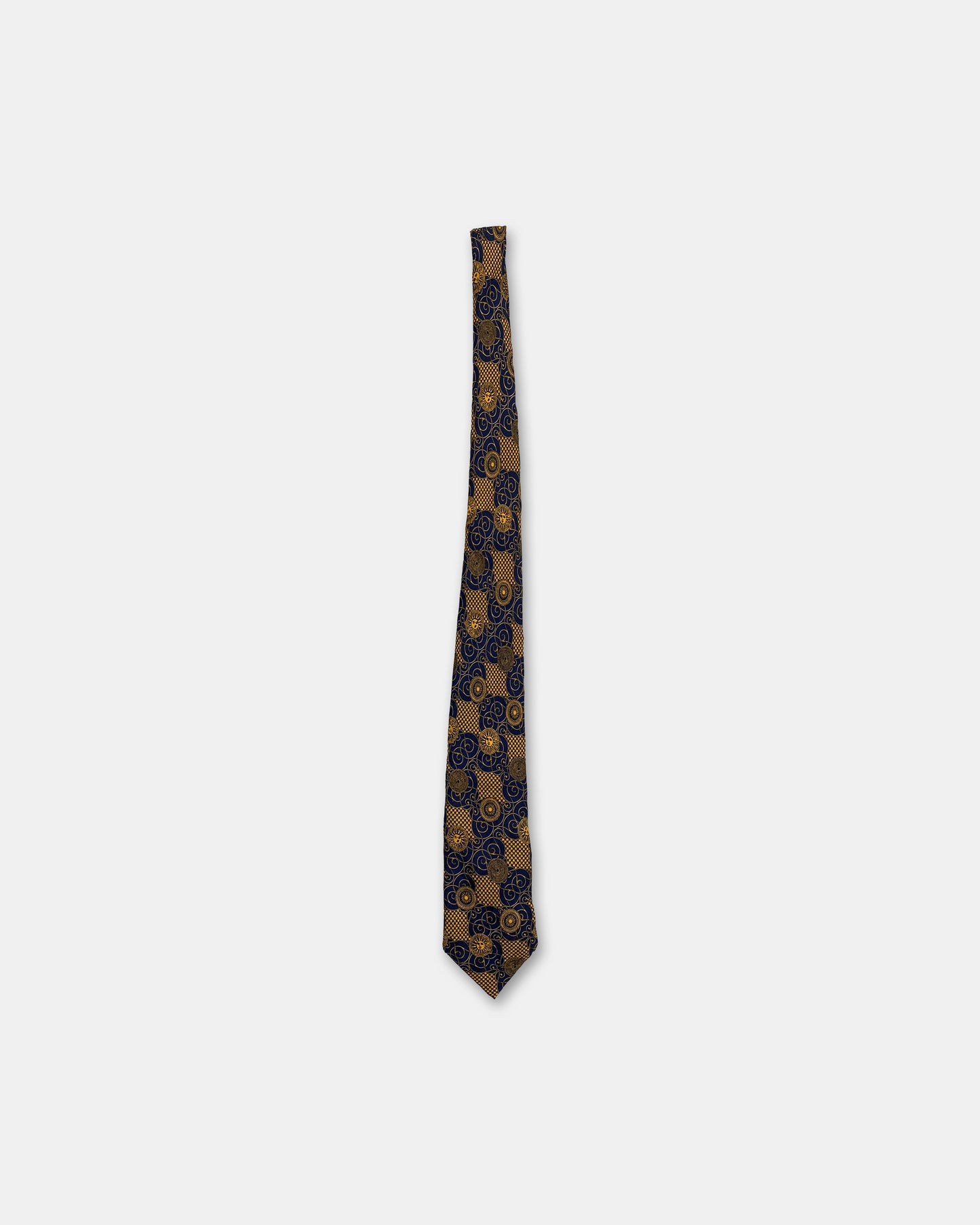 Christian Dior 1990s Sun Pattern Tie Gold