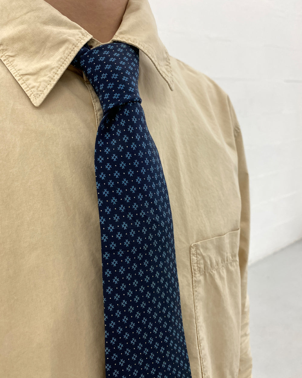 Christian Dior 1990s Pattern Tie Blue