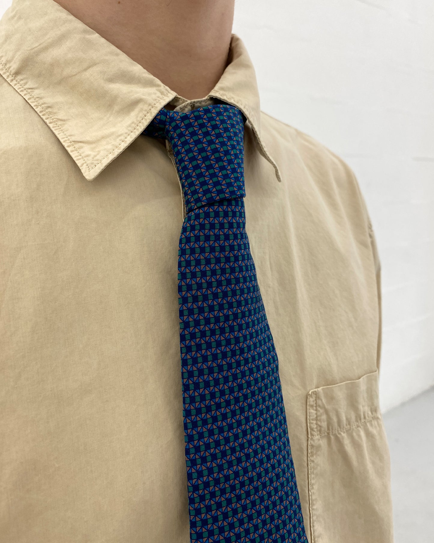 Christian Dior 1990s Pattern Tie Blue