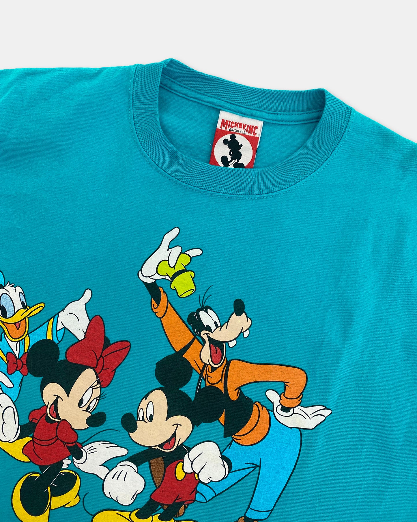 Vintage 1990s Mickey Gang Graphic T-Shirt Cyan