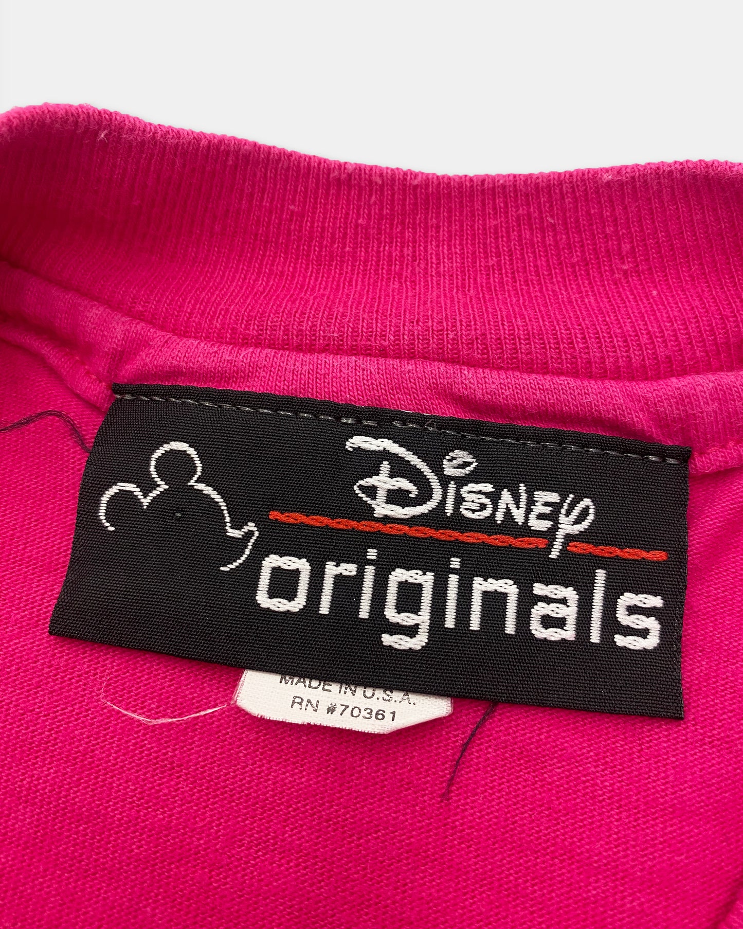 Vintage 1990s Disney Embroidered Logo Single Stitch T-Shirt Pink