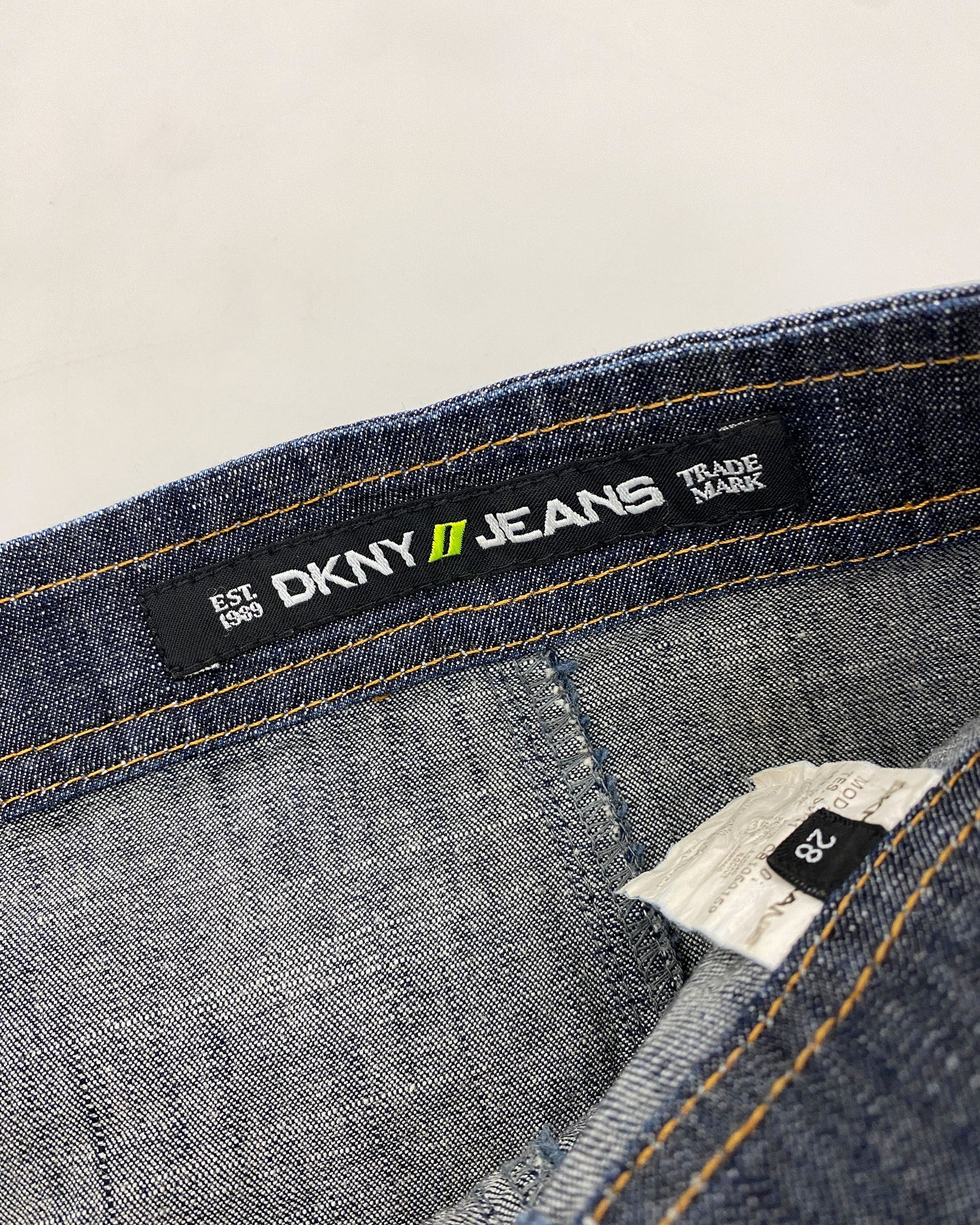 DKNY Jeans 2000s Full Zip Denim Skirt Dark Blue