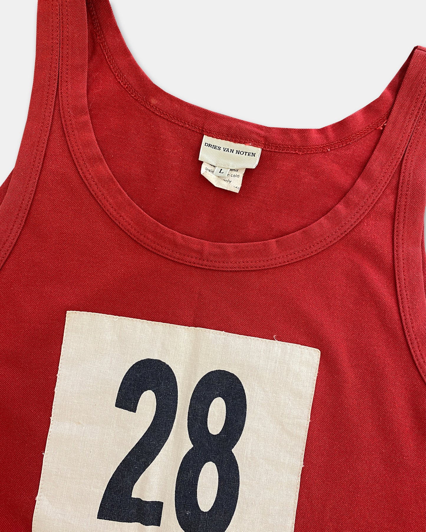 Dries Van Noten SS2000 Number Tanktop Red