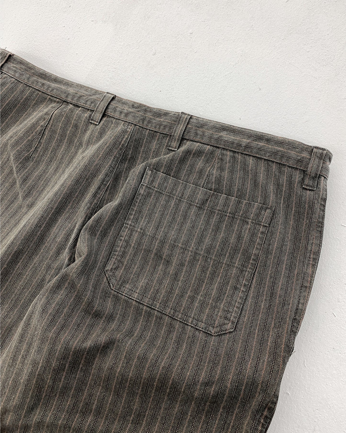 Dries van Noten 2000s Striped Pants Brown