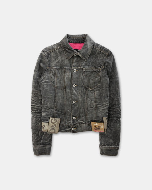 Dolce & Gabbana AW2003 Multi Patch Denim Jacket Grey