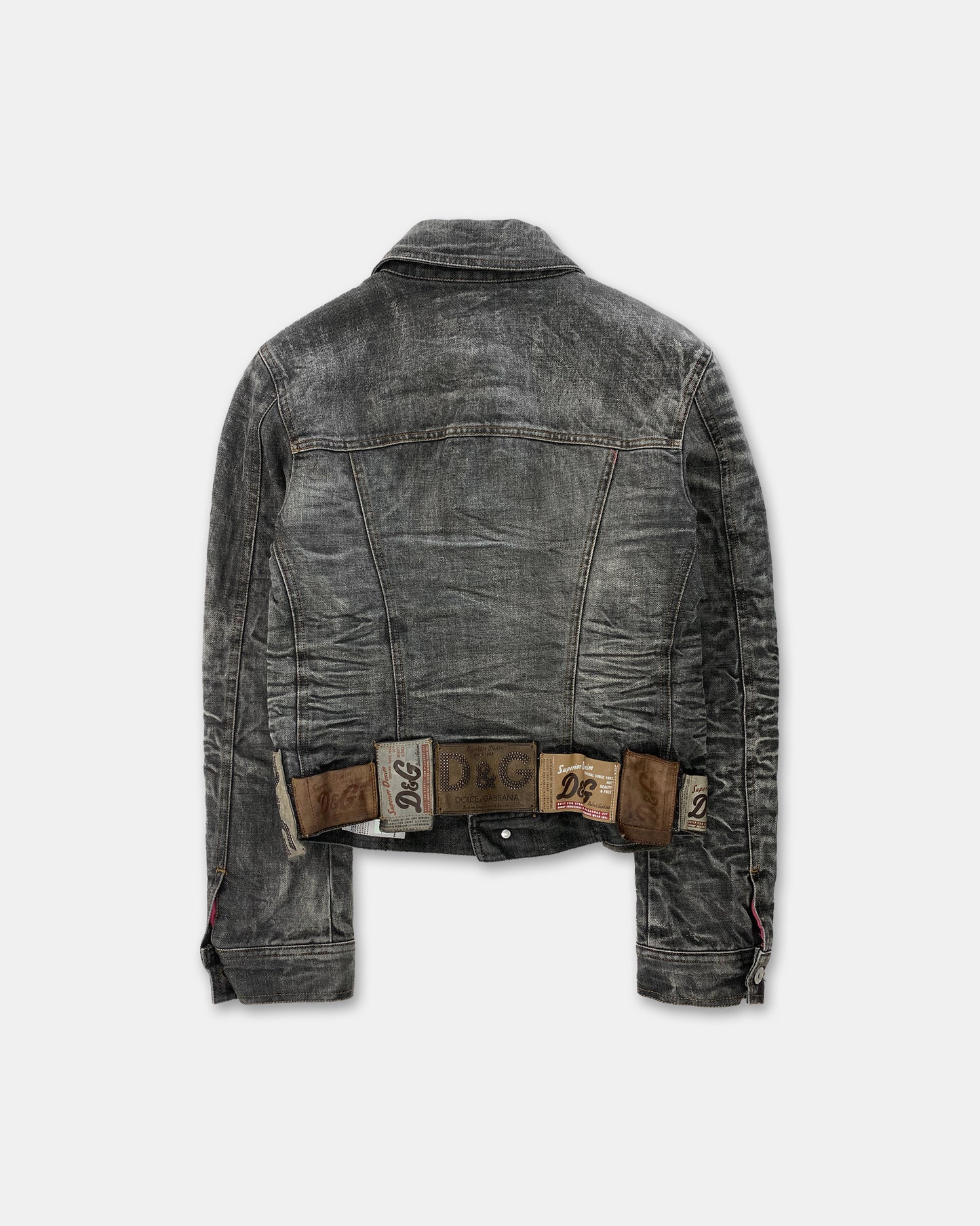 Dolce & Gabbana AW2003 Multi Patch Denim Jacket Grey