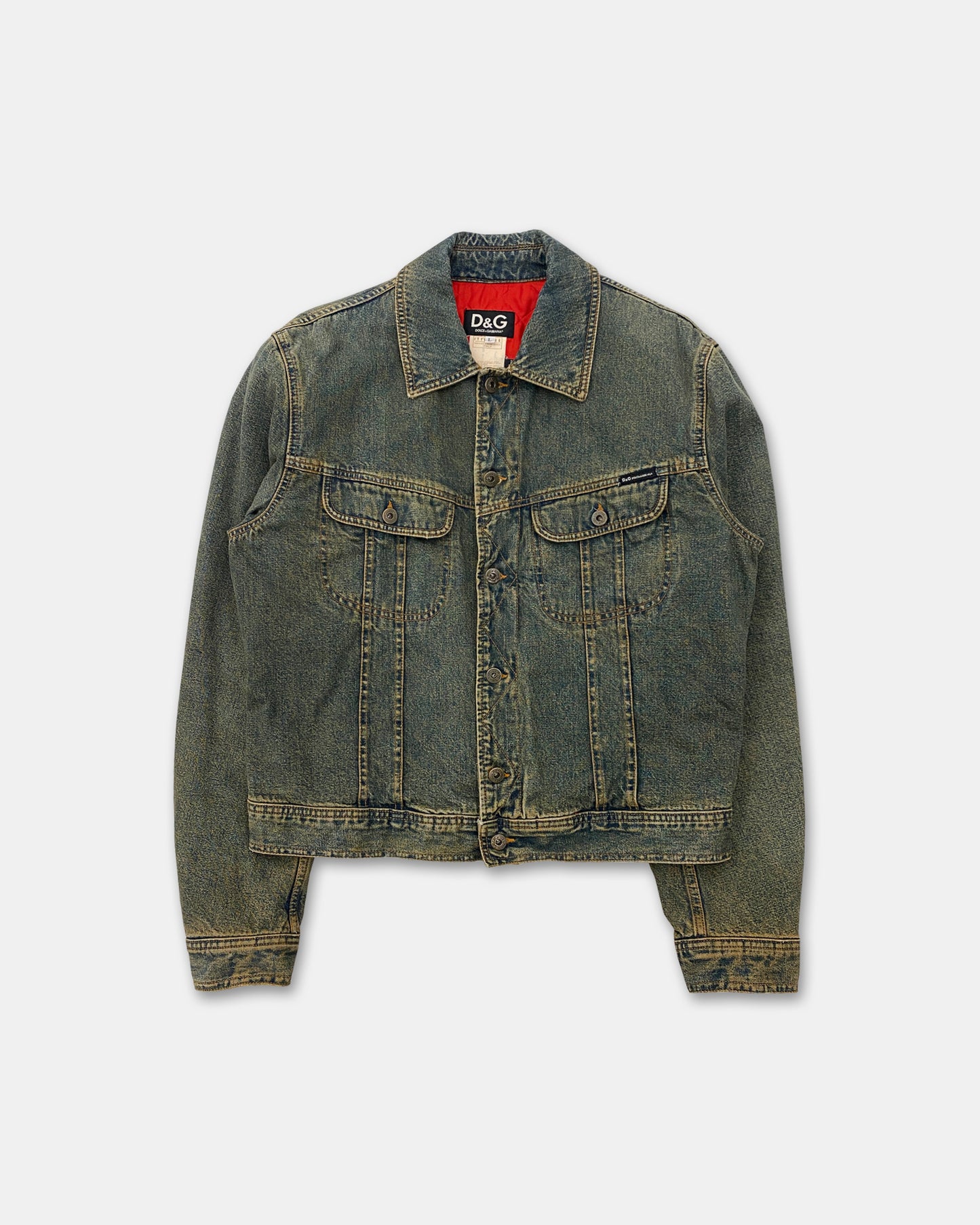 Dolce & Gabbana 2000s Paded Denim Jacket Dirty  Blue