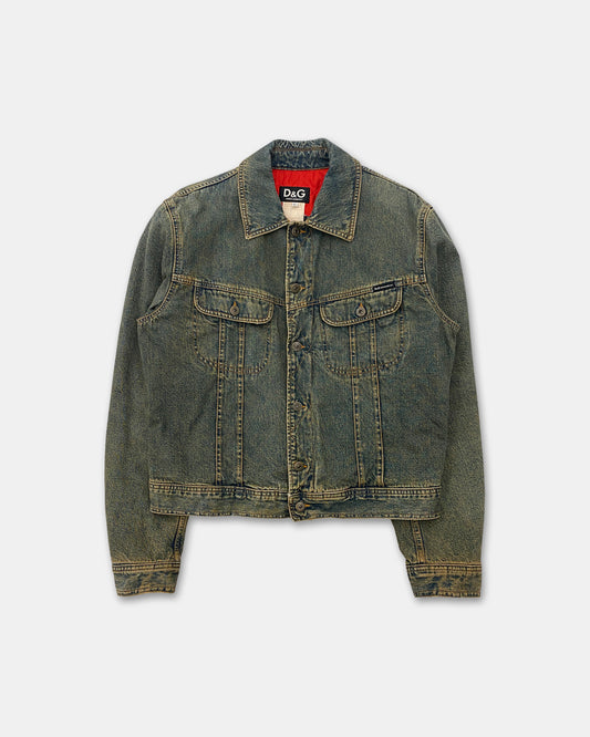 Dolce & Gabbana 2000s Paded Denim Jacket Dirty  Blue