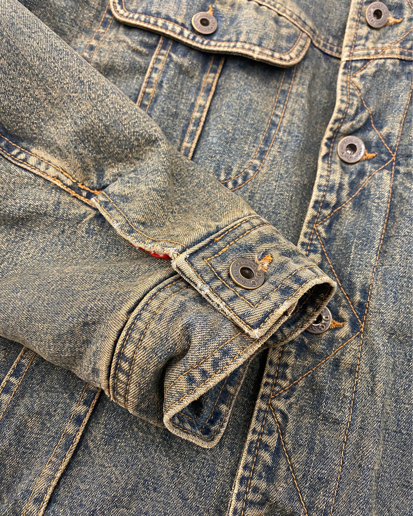 Dolce & Gabbana 2000s Paded Denim Jacket Dirty  Blue