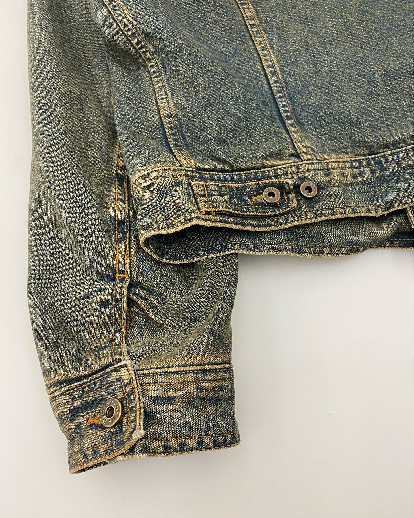 Dolce & Gabbana 2000s Paded Denim Jacket Dirty  Blue