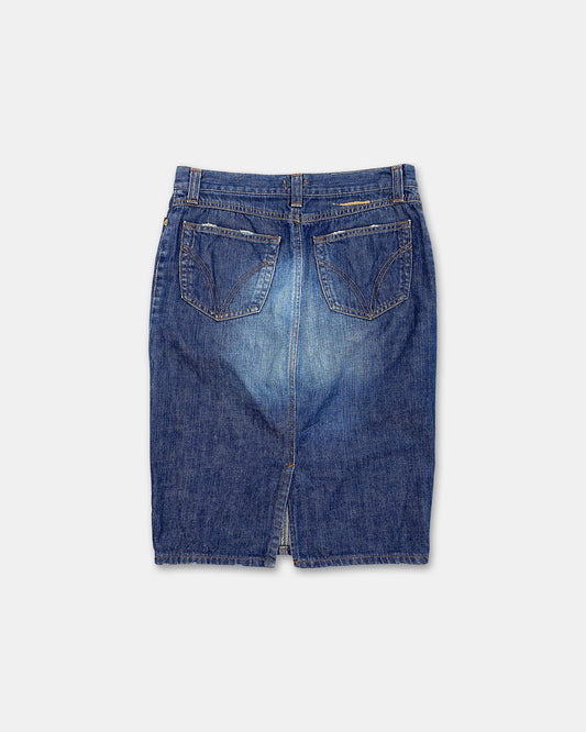 Dolce & Gabbana 2000er Jeans Midirock Washed Blue