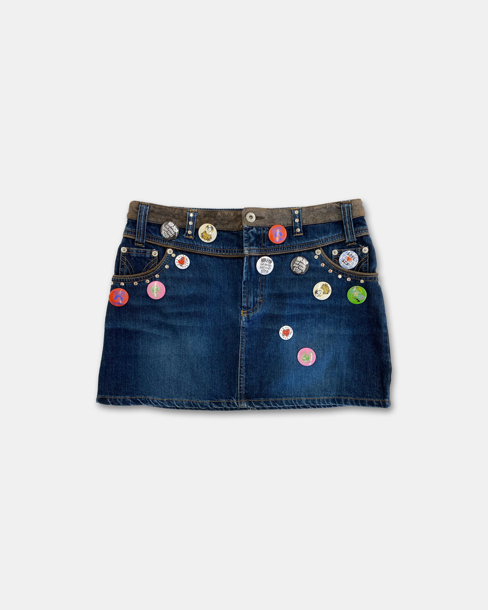 Dolce & Gabbana 2000s Pins Denim Skirt Blue