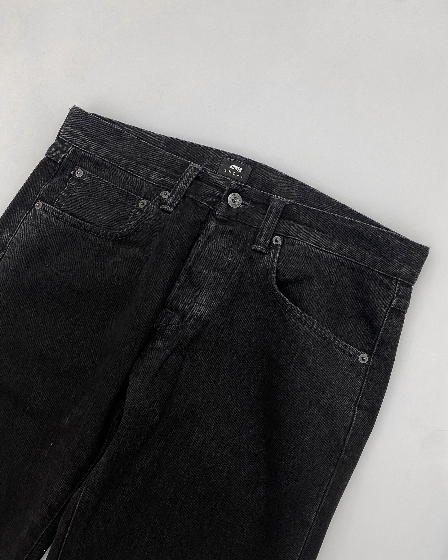 Edwin 2020s Regular Tapered Selvedge Denim Schwarz 