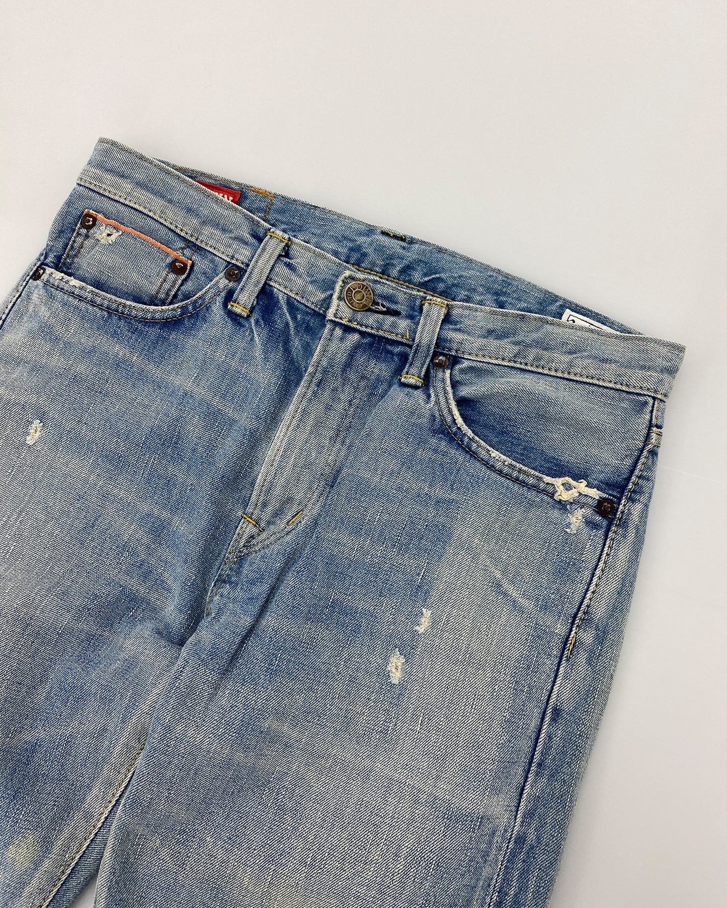 Edwin 1990er Selvedge Denim, verblasstes Hellblau 