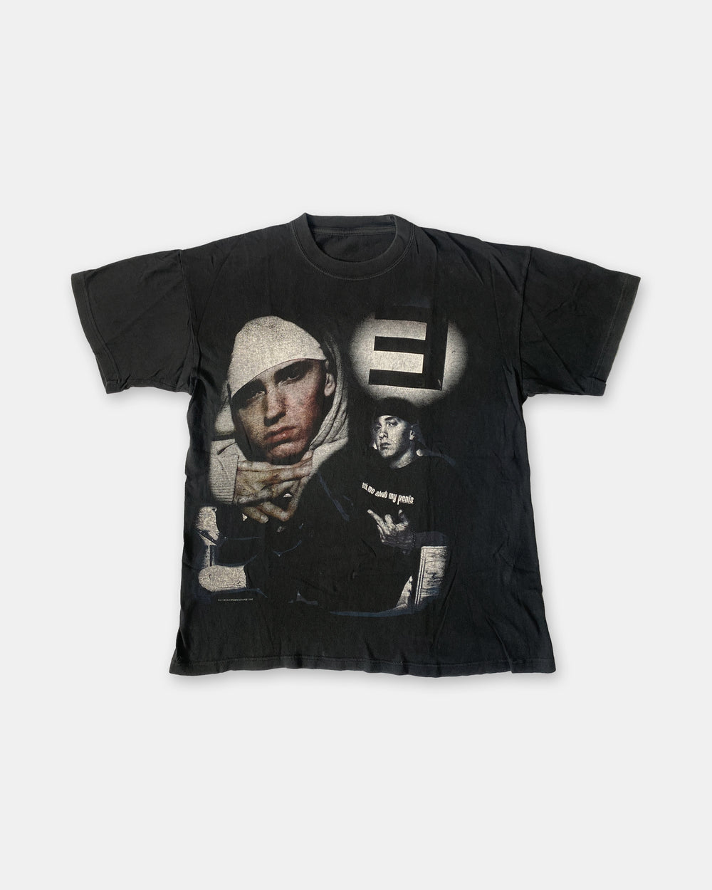 Vintage 2002 Eminem Collage Rap T-Shirt Schwarz 