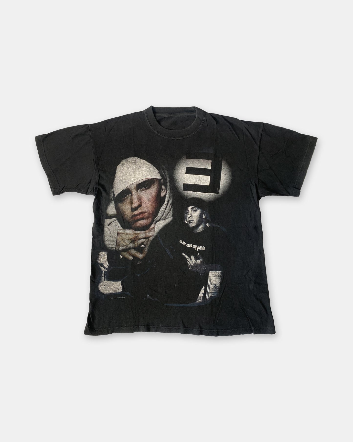 Vintage 2002 Eminem Collage Rap T-Shirt Black