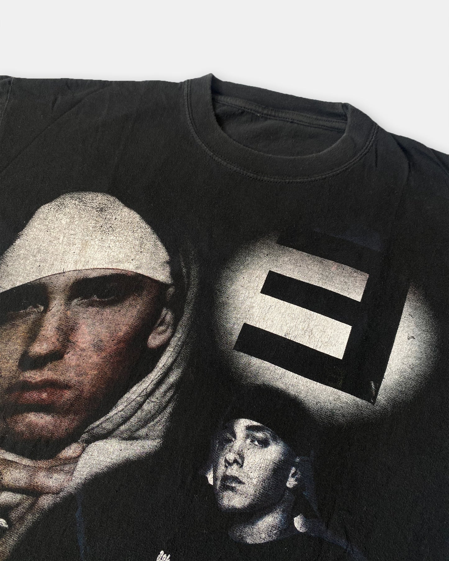 Vintage 2002 Eminem Collage Rap T-Shirt Schwarz 