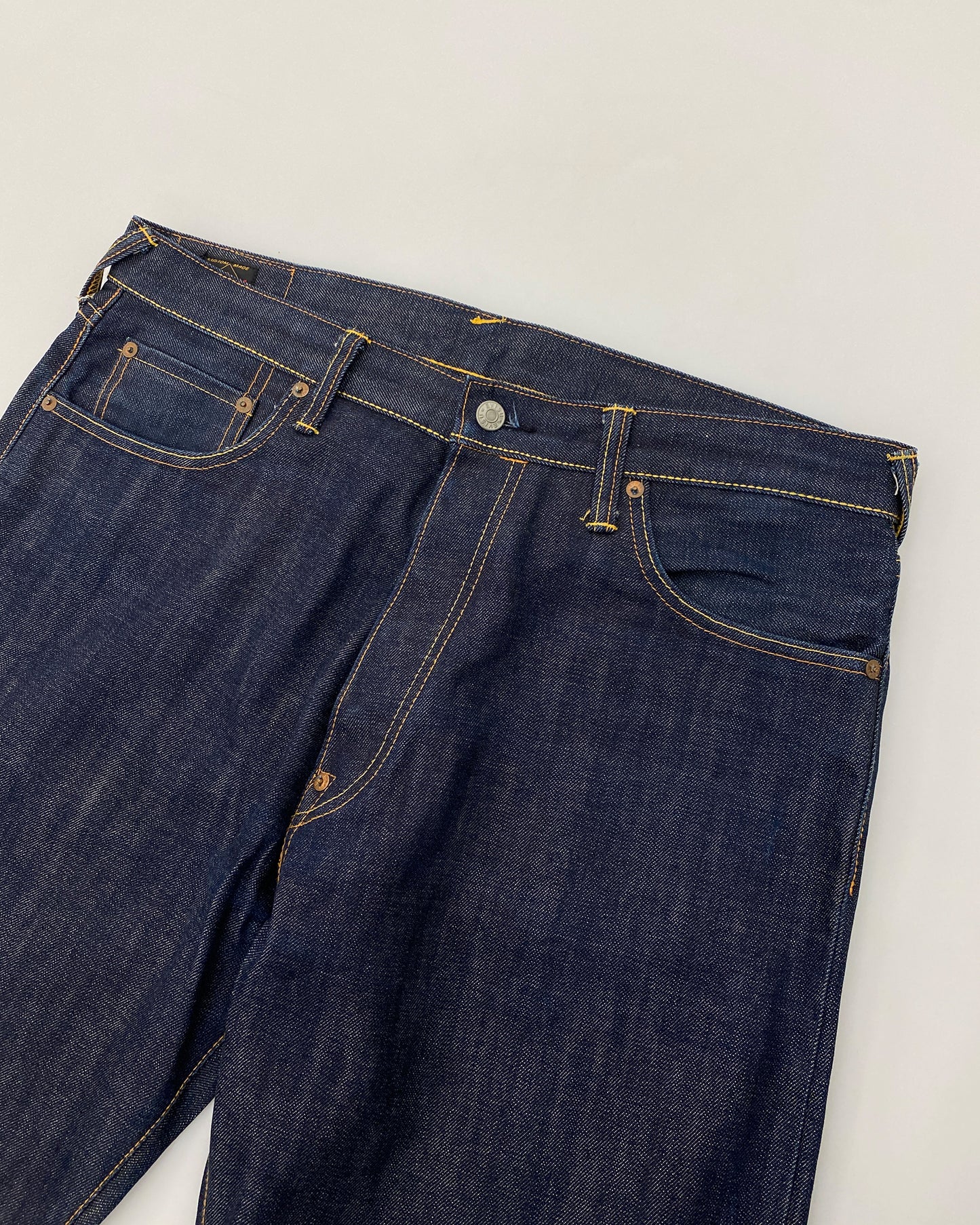 Evisu 1990s Smiley Raw Selvedge Denim Dark Blue