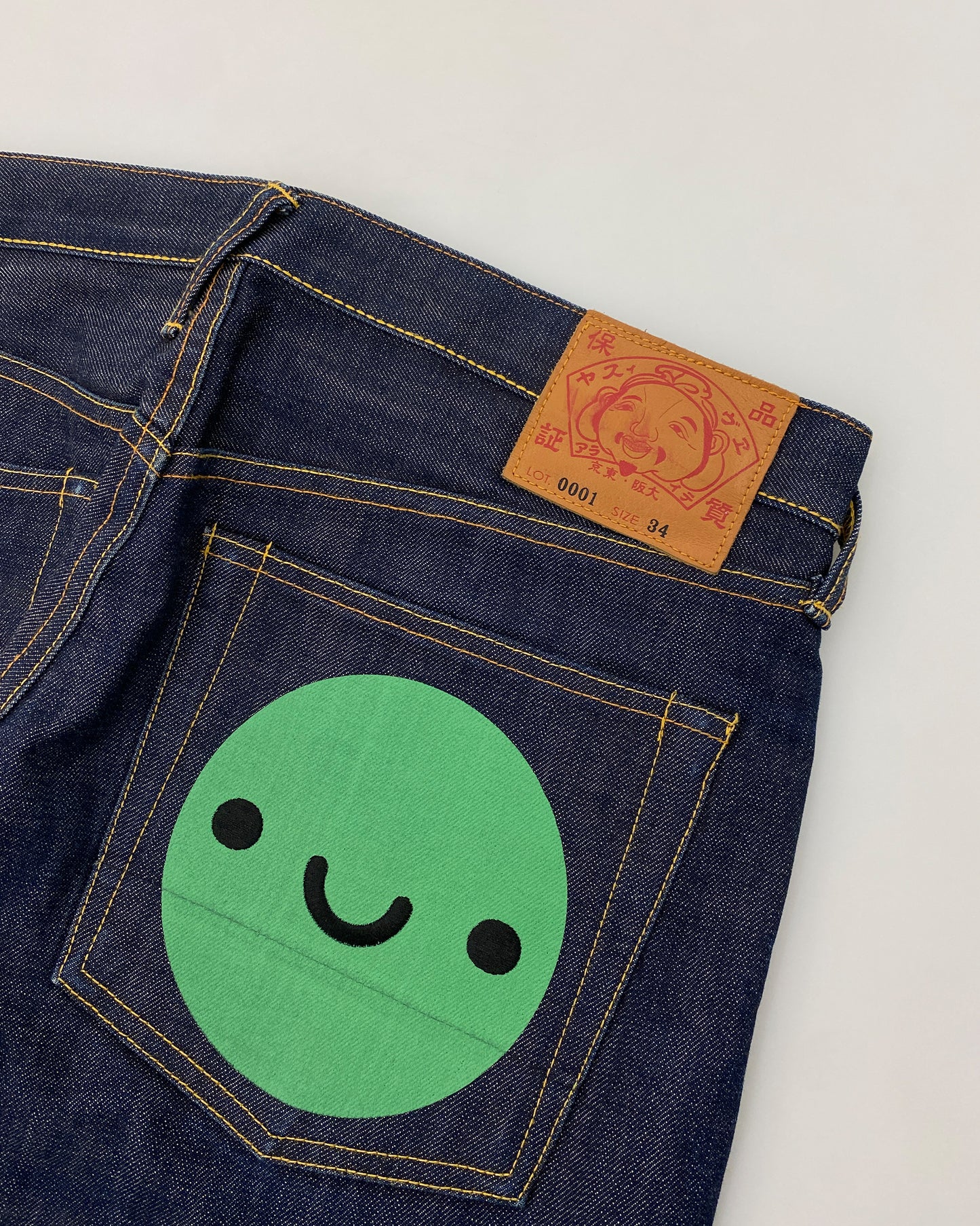 Evisu 1990s Smiley Raw Denim Darkblue