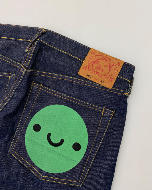 Evisu 1990s Smiley Raw Selvedge Denim Dark Blue