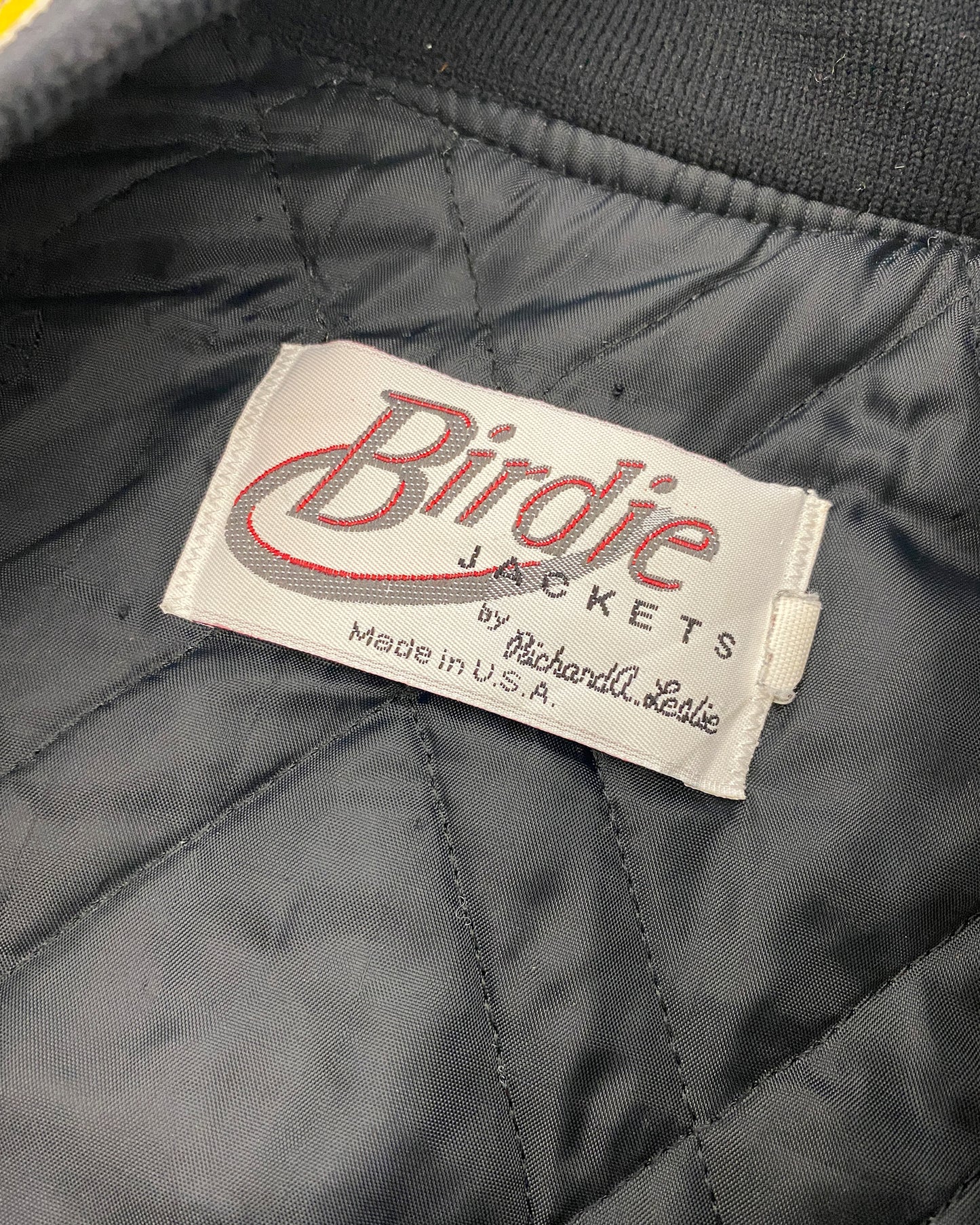 Vintage 2000er Jahre Made in USA Birdie Fareway Baseballjacke Schwarz 