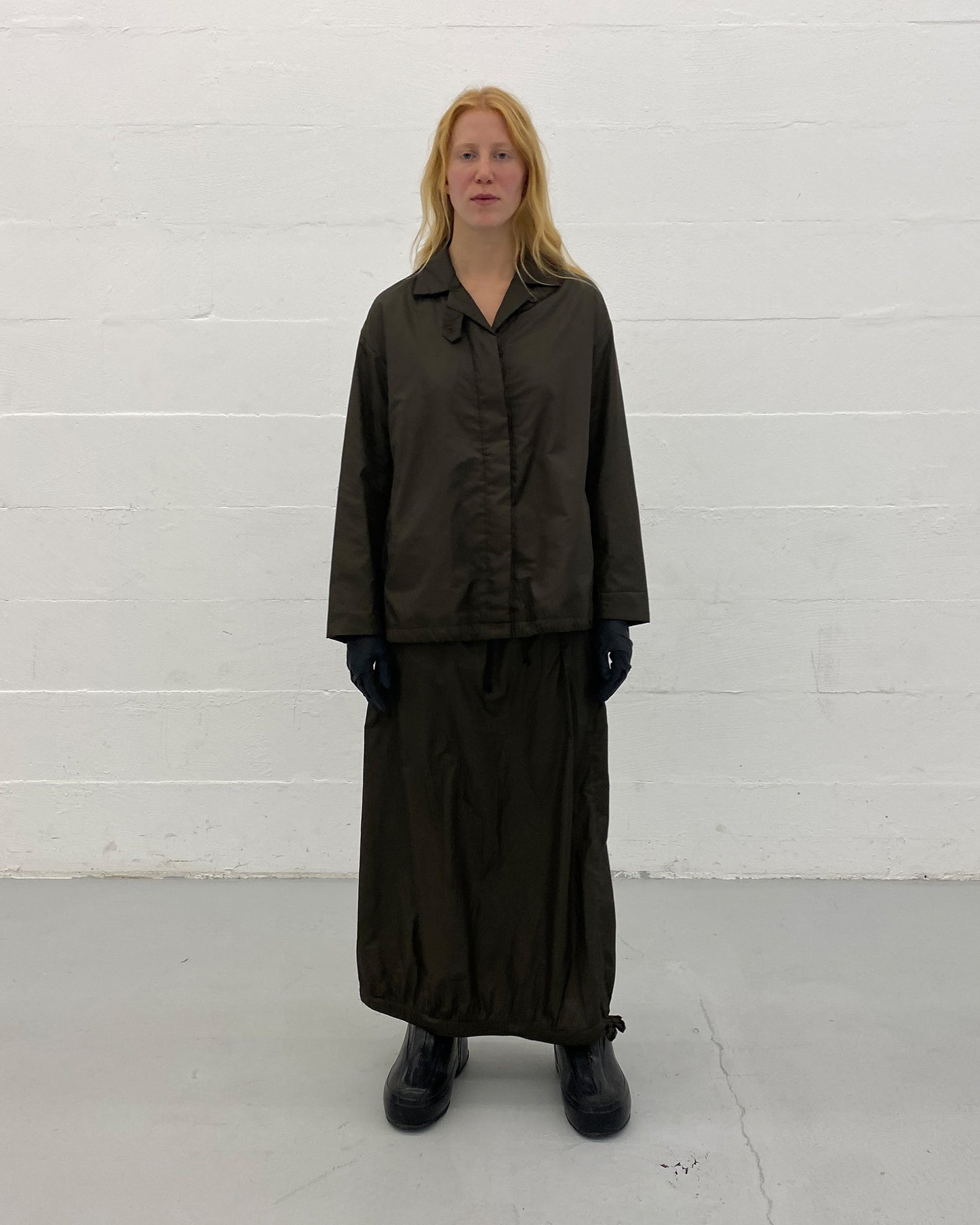 E..Due Femme Noir 2000s Oversized Shirt Jacket Brown