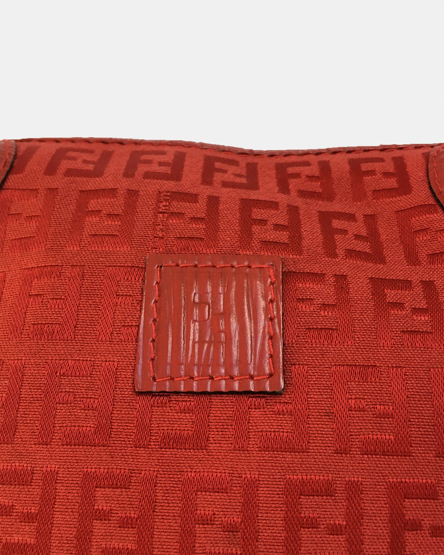 Fendi 1990er Seitentasche Rotes Monogramm 