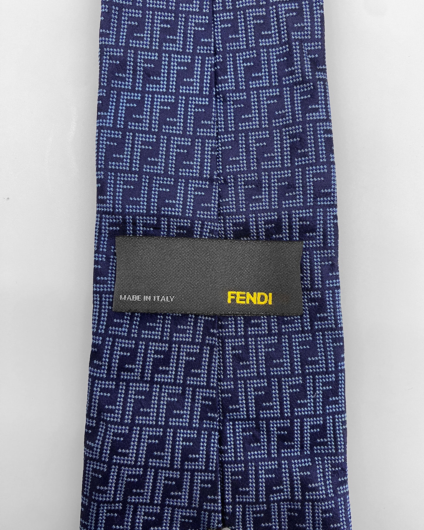 Fendi 2000s Monogramm Krawatte Blau 