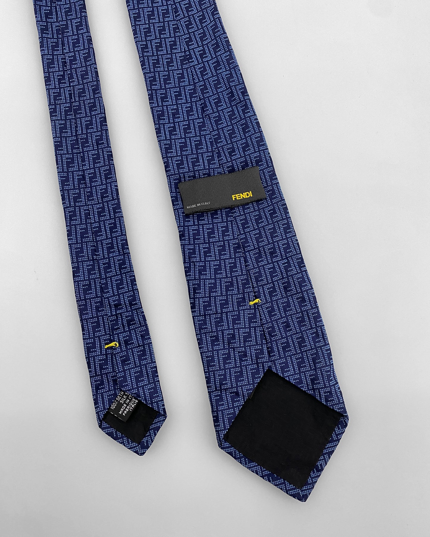 Fendi 2000s Monogram Tie Blue