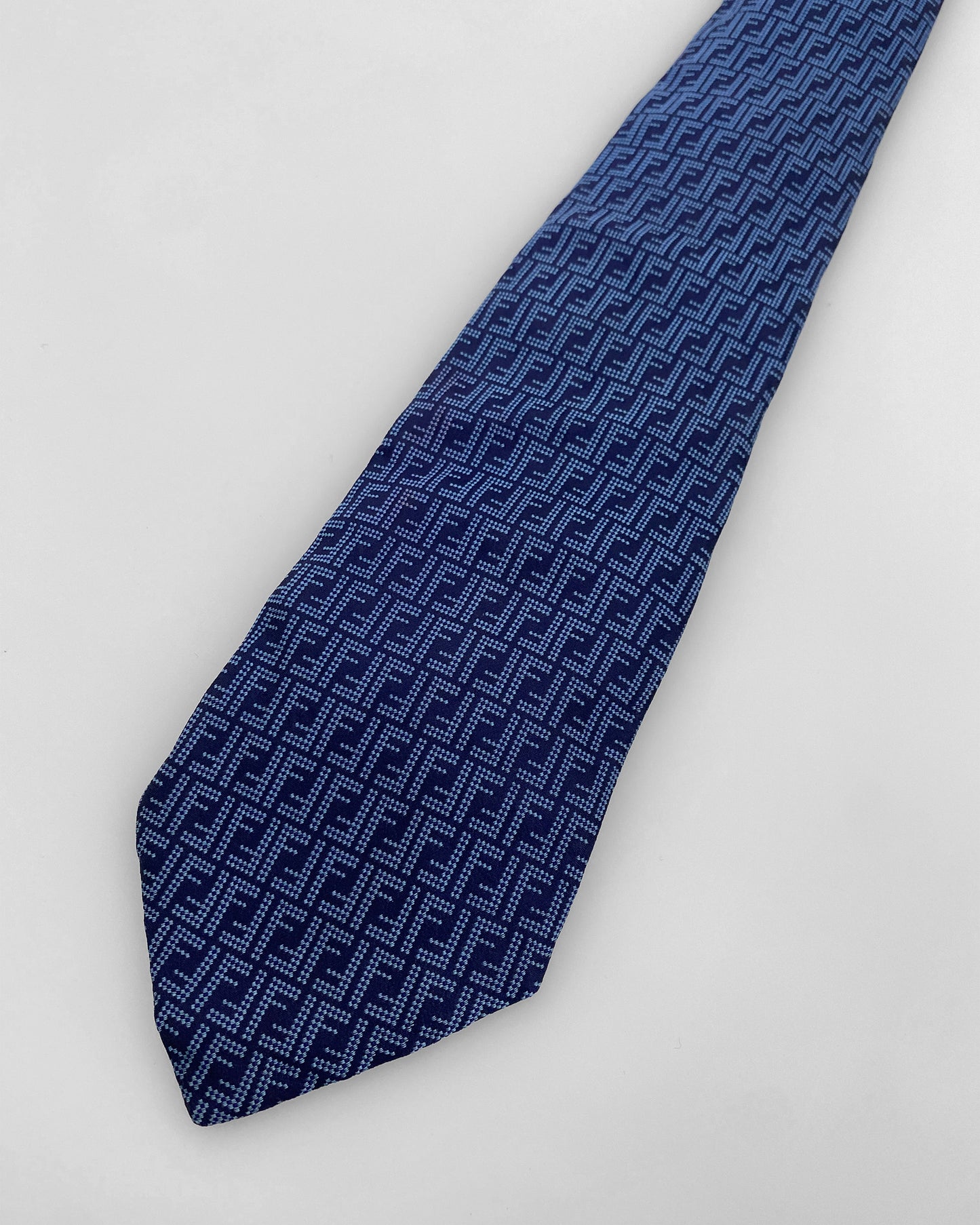 Fendi 2000s Monogram Tie Blue